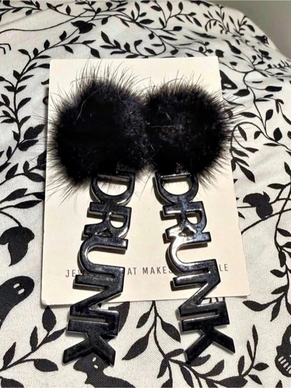 Black Statement Earrings NWT